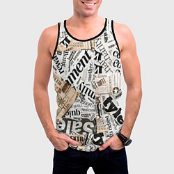 Майка-безрукавка мужская Газета, цвет: 3D-черный — фото 2