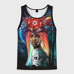 Майка-безрукавка мужская Cyberpunk girl, цвет: 3D-черный