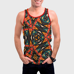 Майка-безрукавка мужская Абстрактный арабский узор, цвет: 3D-красный — фото 2