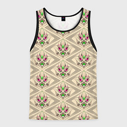 Майка-безрукавка мужская Арт деко на бежевом фоне, цвет: 3D-черный