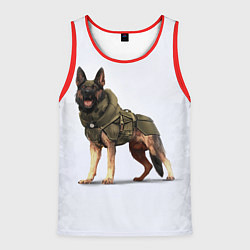 Майка-безрукавка мужская Служебная собака К9 K9, цвет: 3D-красный