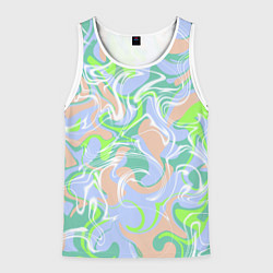 Майка-безрукавка мужская Разноцветные разводы красок, цвет: 3D-белый