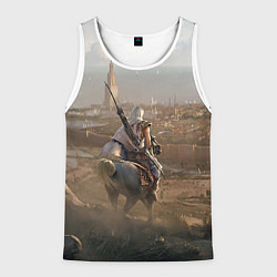 Майка-безрукавка мужская Байек на коне, цвет: 3D-белый