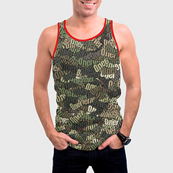 Майка-безрукавка мужская Именной камуфляж Олег, цвет: 3D-красный — фото 2