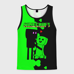 Майка-безрукавка мужская Любовь Эндермена и Крипера Майнкрафт, цвет: 3D-черный