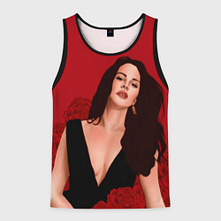 Майка-безрукавка мужская Лана в розах, цвет: 3D-черный