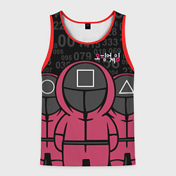 Майка-безрукавка мужская SQUID GAME: ФИГУРКИ СТРАЖЕЙ, цвет: 3D-красный