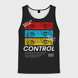 Майка-безрукавка мужская Макима следит за тобой Человек бензопила, цвет: 3D-черный