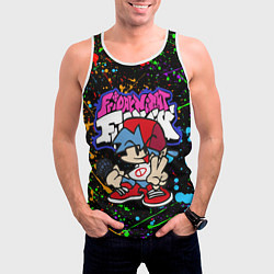 Майка-безрукавка мужская FRIDAY NIGHT FUNKIN БРЫЗГИ КРАСОК, ГЕРОЙ, цвет: 3D-белый — фото 2