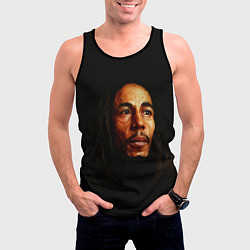 Майка-безрукавка мужская Bob Marley Art, цвет: 3D-черный — фото 2