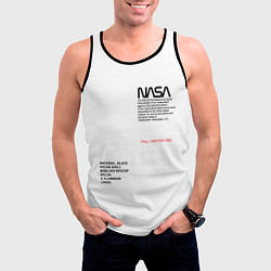 Майка-безрукавка мужская NASA БЕЛАЯ ФОРМА, цвет: 3D-черный — фото 2