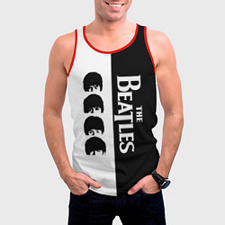 Майка-безрукавка мужская The Beatles черно - белый партер, цвет: 3D-красный — фото 2
