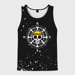 Майка-безрукавка мужская ONE PIECE ВАН ПИС ЧЕРЕП БРЫЗГИ КРАСОК, цвет: 3D-черный