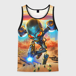 Майка-безрукавка мужская Destroy all Aliens, цвет: 3D-черный