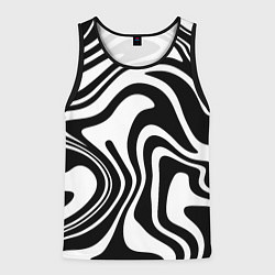 Майка-безрукавка мужская Черно-белые полосы Black and white stripes, цвет: 3D-черный