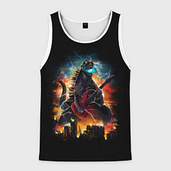 Майка-безрукавка мужская РОКЗИЛЛА, цвет: 3D-белый