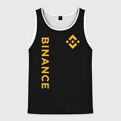 Майка-безрукавка мужская БИНАНС ЛОГО КАРБОН BINANCE LOGO, цвет: 3D-белый