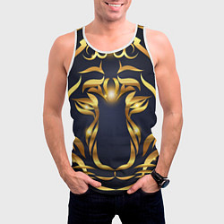 Майка-безрукавка мужская Золотой символ года Тигр, цвет: 3D-белый — фото 2