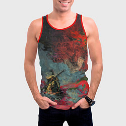 Майка-безрукавка мужская Sekiro Самурай против дракона, цвет: 3D-красный — фото 2