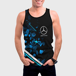 Майка-безрукавка мужская Mercedes AMG Осколки стекла, цвет: 3D-черный — фото 2