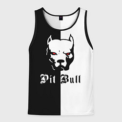 Майка-безрукавка мужская Pit Bull боец, цвет: 3D-черный