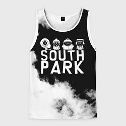 Майка-безрукавка мужская Все пацаны на черном фоне Южный Парк, цвет: 3D-белый