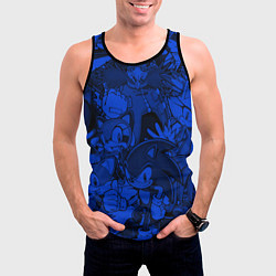 Майка-безрукавка мужская SONIC BLUE PATTERN СИНИЙ ЁЖ, цвет: 3D-черный — фото 2