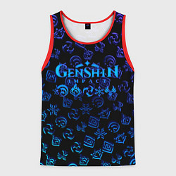 Майка-безрукавка мужская Genshin Impact NEON PATTERN SYMBOL, цвет: 3D-красный