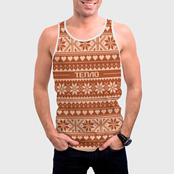 Майка-безрукавка мужская Тепло свитера, цвет: 3D-белый — фото 2
