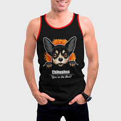 Майка-безрукавка мужская Чихуахуа Chihuahua, цвет: 3D-красный — фото 2