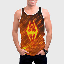 Майка-безрукавка мужская СКАЙРИМ ОГЕННЫЙ ДРАКОН ЛОГО TES, цвет: 3D-белый — фото 2