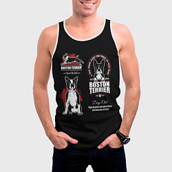 Майка-безрукавка мужская Бостон-Терьер Boston Terrier, цвет: 3D-белый — фото 2