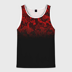 Майка-безрукавка мужская BLACK RED CAMO RED MILLITARY, цвет: 3D-белый
