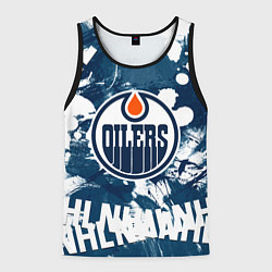 Майка-безрукавка мужская Эдмонтон Ойлерз Edmonton Oilers, цвет: 3D-черный