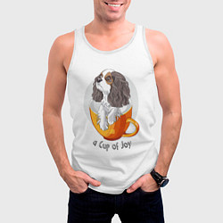 Майка-безрукавка мужская Кавалер Кинг Чарльз Спаниель, цвет: 3D-белый — фото 2
