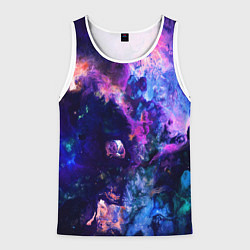 Майка-безрукавка мужская НЕОНОВЫЕ КОСМОС NEON SPACE, цвет: 3D-белый