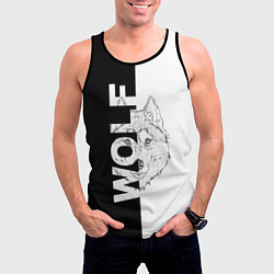 Майка-безрукавка мужская WOLF Волк, цвет: 3D-черный — фото 2