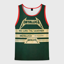 Майка-безрукавка мужская No Life til Leather - Metallica, цвет: 3D-красный