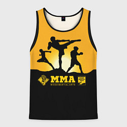 Майка-безрукавка мужская ММА Mixed Martial Arts, цвет: 3D-черный