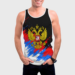 Майка-безрукавка мужская ТРИКОЛОР РОССИЯ, БРЫЗГИ КРАСОК, цвет: 3D-белый — фото 2