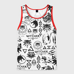 Майка-безрукавка мужская THE WITCHER LOGOBOMBING ЧЁРНО БЕЛЫЙ ВЕДЬМАК ПАТТЕР, цвет: 3D-красный