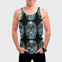 Майка-безрукавка мужская Skulls pattern 2028, цвет: 3D-белый — фото 2