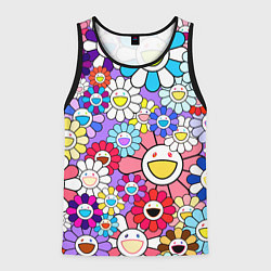 Майка-безрукавка мужская Цветы Takashi Murakami, цвет: 3D-черный