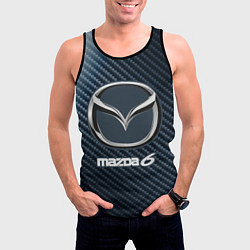 Майка-безрукавка мужская MAZDA 6 - Карбон, цвет: 3D-черный — фото 2