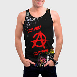 Майка-безрукавка мужская ВСЁ ИДЁТ ПО ПЛАНУ ГРАЖДАНСКАЯ ОБОРОНА ЛОГО РОК ГРУ, цвет: 3D-черный — фото 2