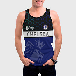 Майка-безрукавка мужская FC Chelsea London ФК Челси Лонон, цвет: 3D-черный — фото 2