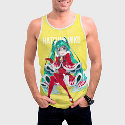 Майка-безрукавка мужская Новогодняя Хацунэ Мику, цвет: 3D-белый — фото 2