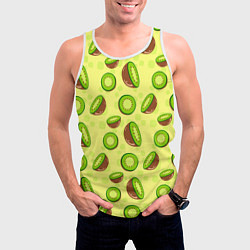 Майка-безрукавка мужская Киви паттерн, цвет: 3D-белый — фото 2