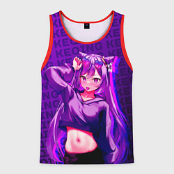Майка-безрукавка мужская Кэ Цин Keqing, Genshin Impact Геншин импакт, цвет: 3D-красный