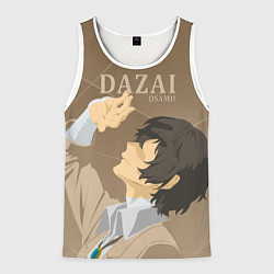 Майка-безрукавка мужская Дазай Осаму Dazai Osamu, bungou stray dogs образ, цвет: 3D-белый